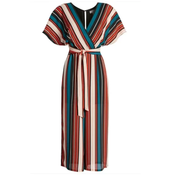 Leith Striped Tie Waist Wide Leg Cropped Jumpsuit - Picture 4 of 13